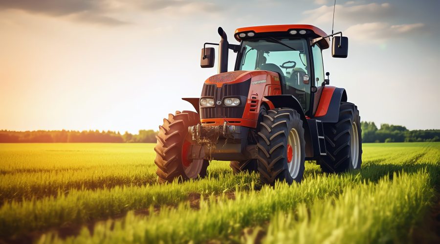tractor in a field, AI generated image